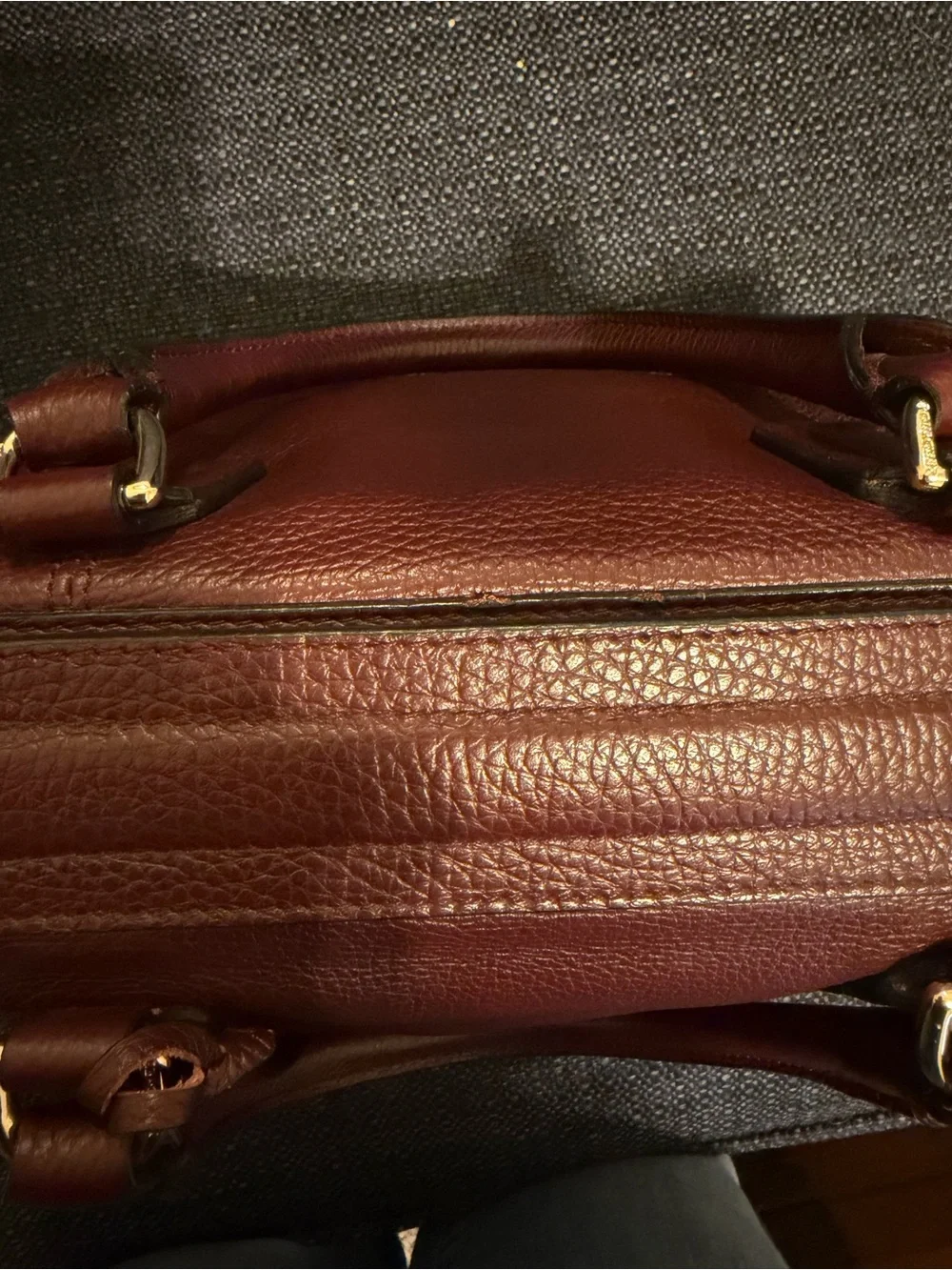 Pourchet handbag satchel, style magnet, color burgundy